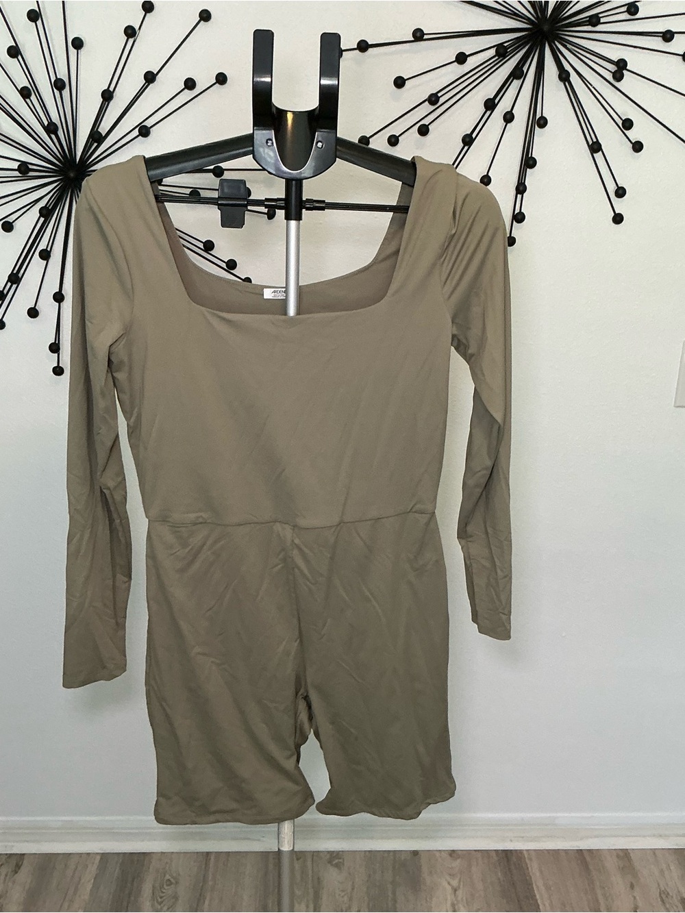 Ardene Taupe Long Sleeve Romper XL Minimalist Lounge One Piece